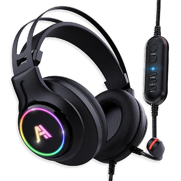  에이투 AG0501 가상 7.1 채널 진동 RGB 마이크 게이밍 헤드셋 