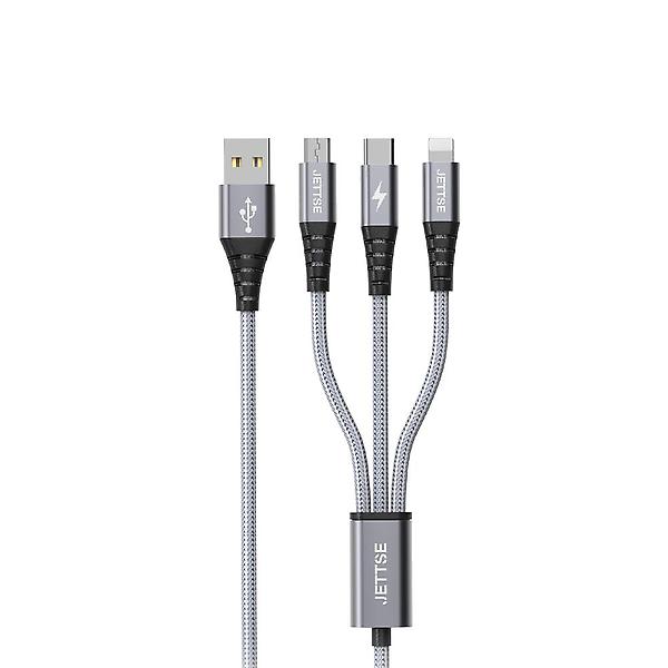  [젯스] 3IN1 초고속 패브릭 5핀 8핀 C타입 데이터 케이블 JTS-MF58C120