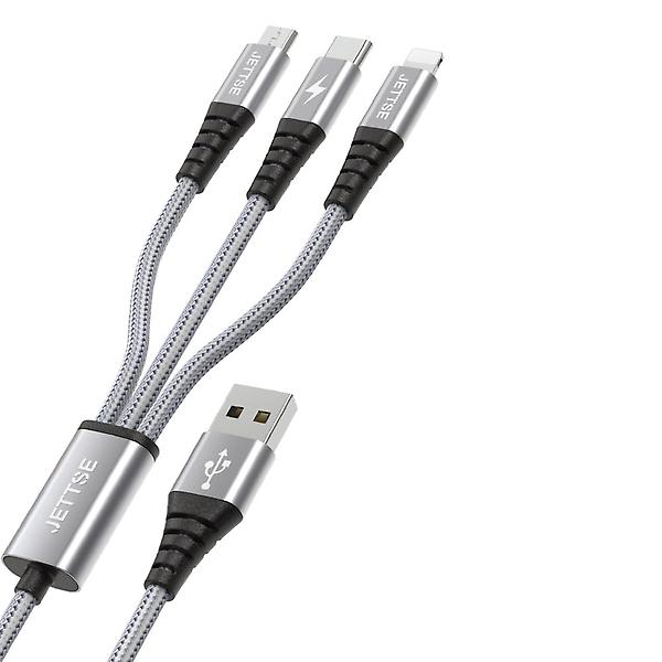  [젯스] 3IN1 초고속 패브릭 5핀 8핀 C타입 데이터 케이블 JTS-MF58C120