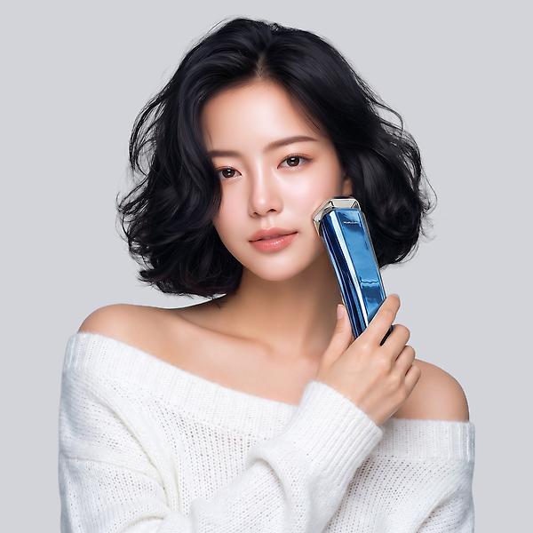  펄케어 고주파 마사지기 뷰티 디바이스 얼굴 갈바닉 홈케어 쿨링 딥블루