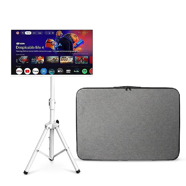  와이드캠핑뷰 유무선 화이트에디션 81cm FHD QLED DC전원 구글 스마트TV 캠핑스탠드+가방+배터리