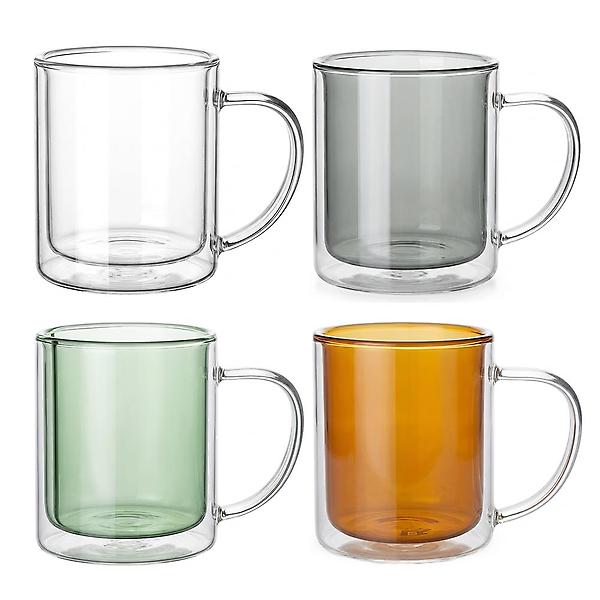  더블월 이중 내열 유리컵 4종 300ml 머그컵 유리잔
