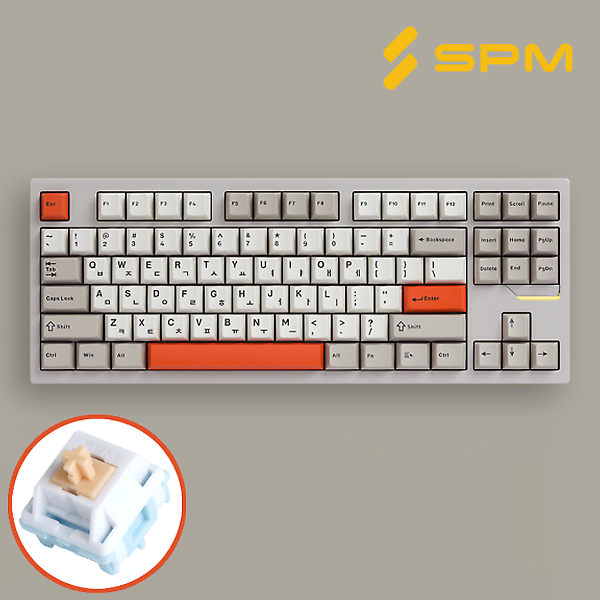  SPM 조약돌87 풀알루미늄 무선키보드 인더스트리얼, 저소음 목새 리니어축