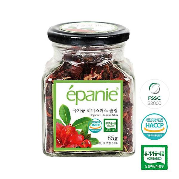  에빠니 유기농 허브차 히비스커스 슬림 85g 유리병L 잎차