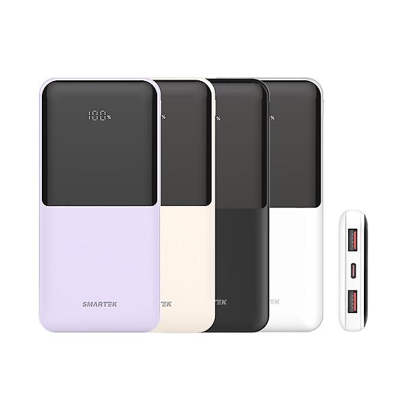  스마텍 LED 3포트 여행용 고속 충전 보조배터리 10000 C타입 USB STPB-QB1