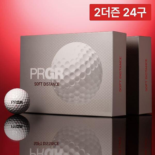  2더즌 총24구/프로기아 PRGR NEW 소프트 디스턴스 골프공