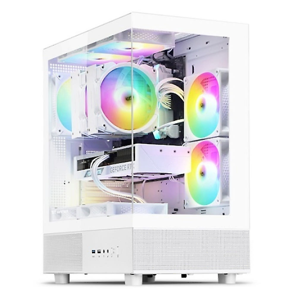  다크플래쉬 DB330X RGB 강화유리 미들타워 화이트