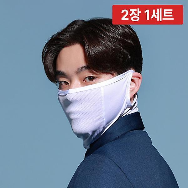  2장1세트/리카타 에크모 메쉬 귀걸이 골프마스크 자외선차단 메쉬 스포츠 얼굴햇빛가리개 B10304