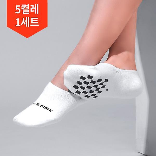  5켤레 1세트/특허 논슬립 남성 여성 페이크 삭스