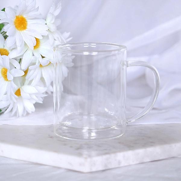  더블월 이중 내열 유리컵 300ml 클리어 말차라떼 유리 머그컵