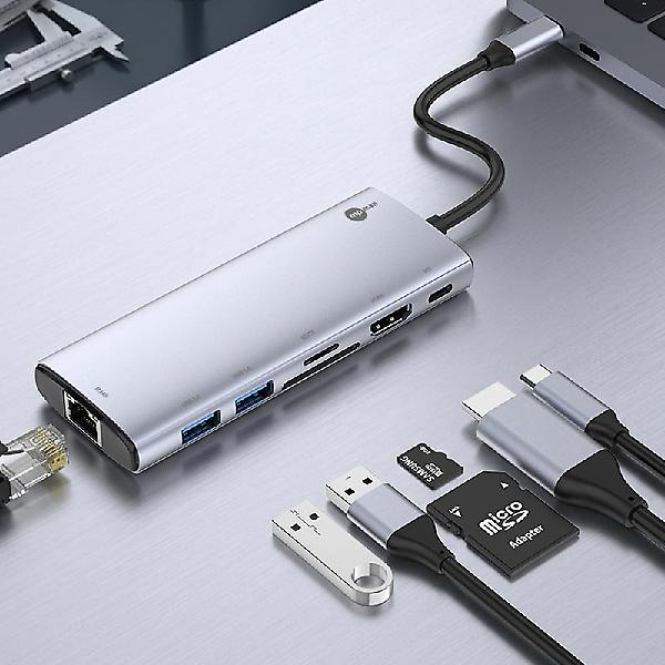  엠피맨 C타입 7포트 멀티 허브 USB 3.0 HDMI 4K 60HZ 랜선 노트북 맥북