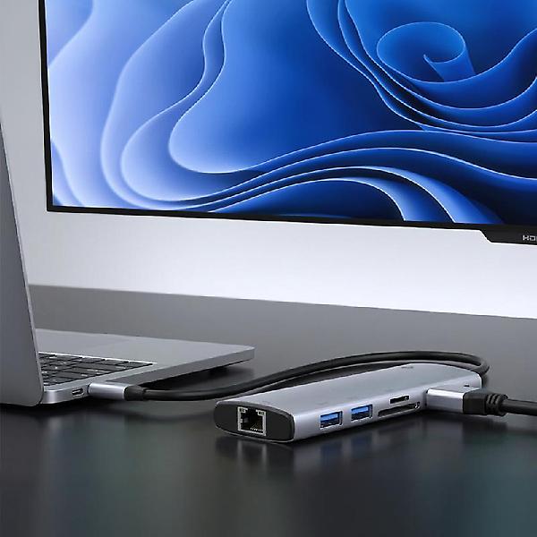  엠피맨 C타입 7포트 멀티 허브 USB 3.0 HDMI 4K 60HZ 랜선 노트북 맥북