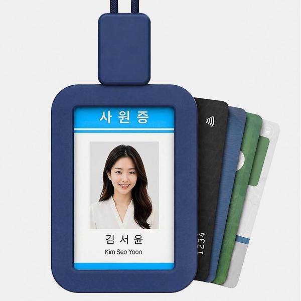  올지 카드포켓 사원증케이스 릴홀더 목걸이 명찰 줄 실리콘 카드 신분증 공무원 간호사 출입증