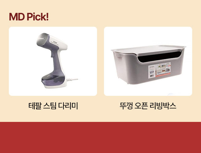 MD Pick! 테팔 스팀 다리미, 뚜껑 오픈 리빙박스