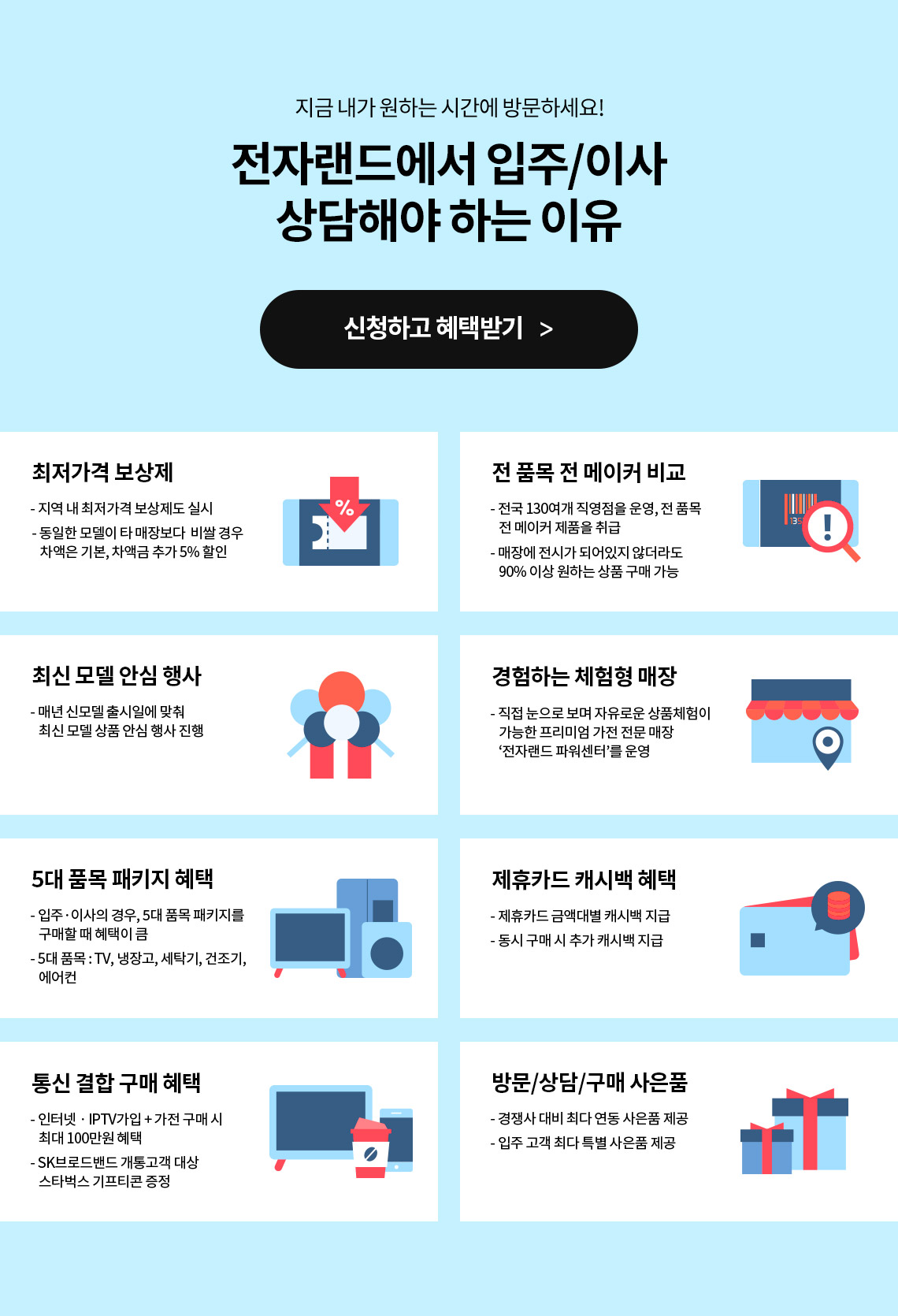 지금 내가 원하는 시간에 방문하세요! 전자랜드에서 입주/이사 상담해야 하는 이유