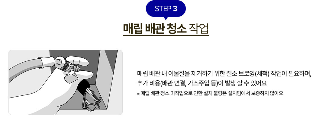STEP 3 매립 배관 청소 작업
